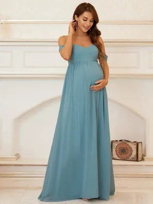 Maternity Cold Shoulder Zip Back Dress