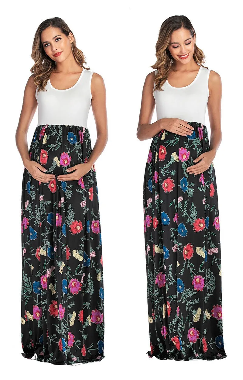 Maternity Floral Print Maxi Dresses