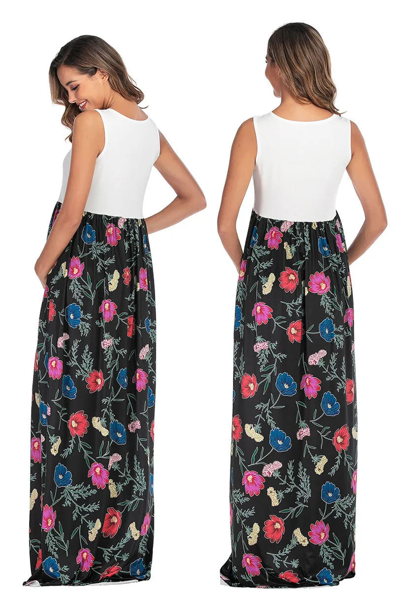 Maternity Floral Print Maxi Dresses