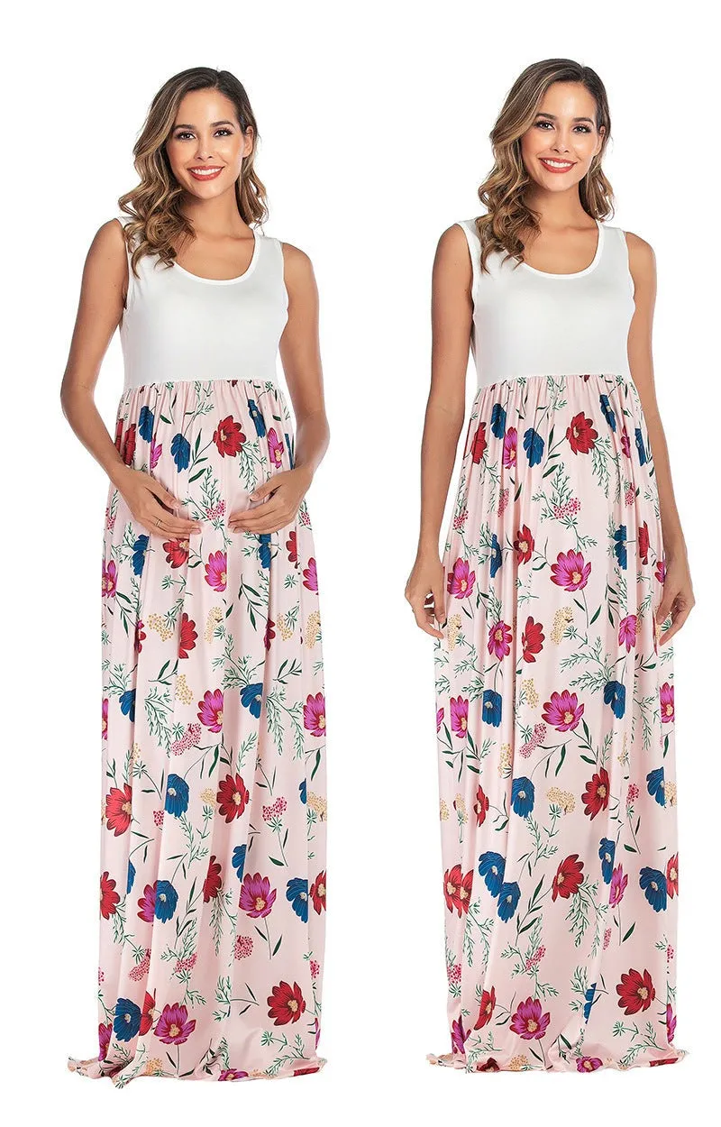 Maternity Floral Print Maxi Dresses