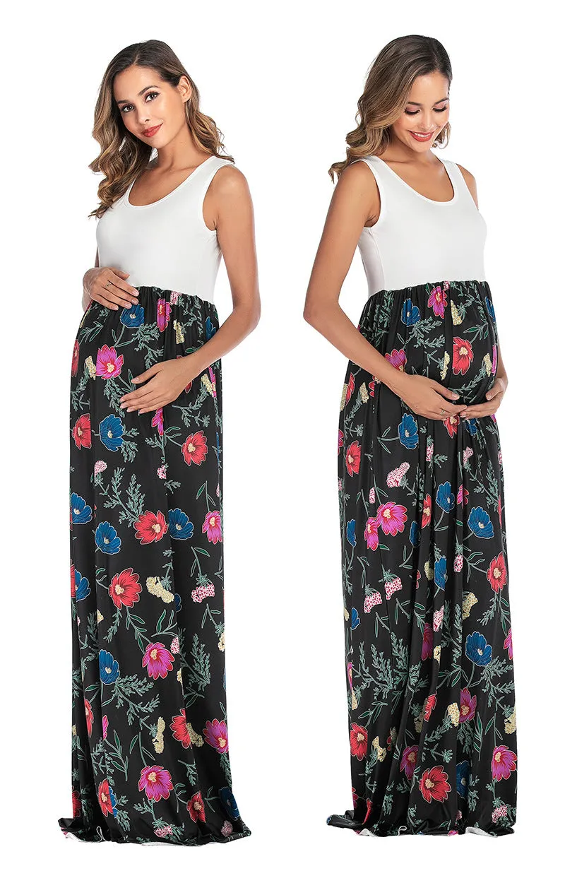 Maternity Floral Print Maxi Dresses