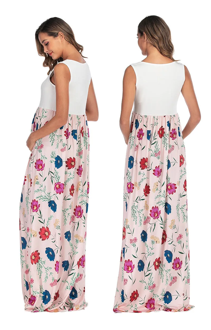 Maternity Floral Print Maxi Dresses