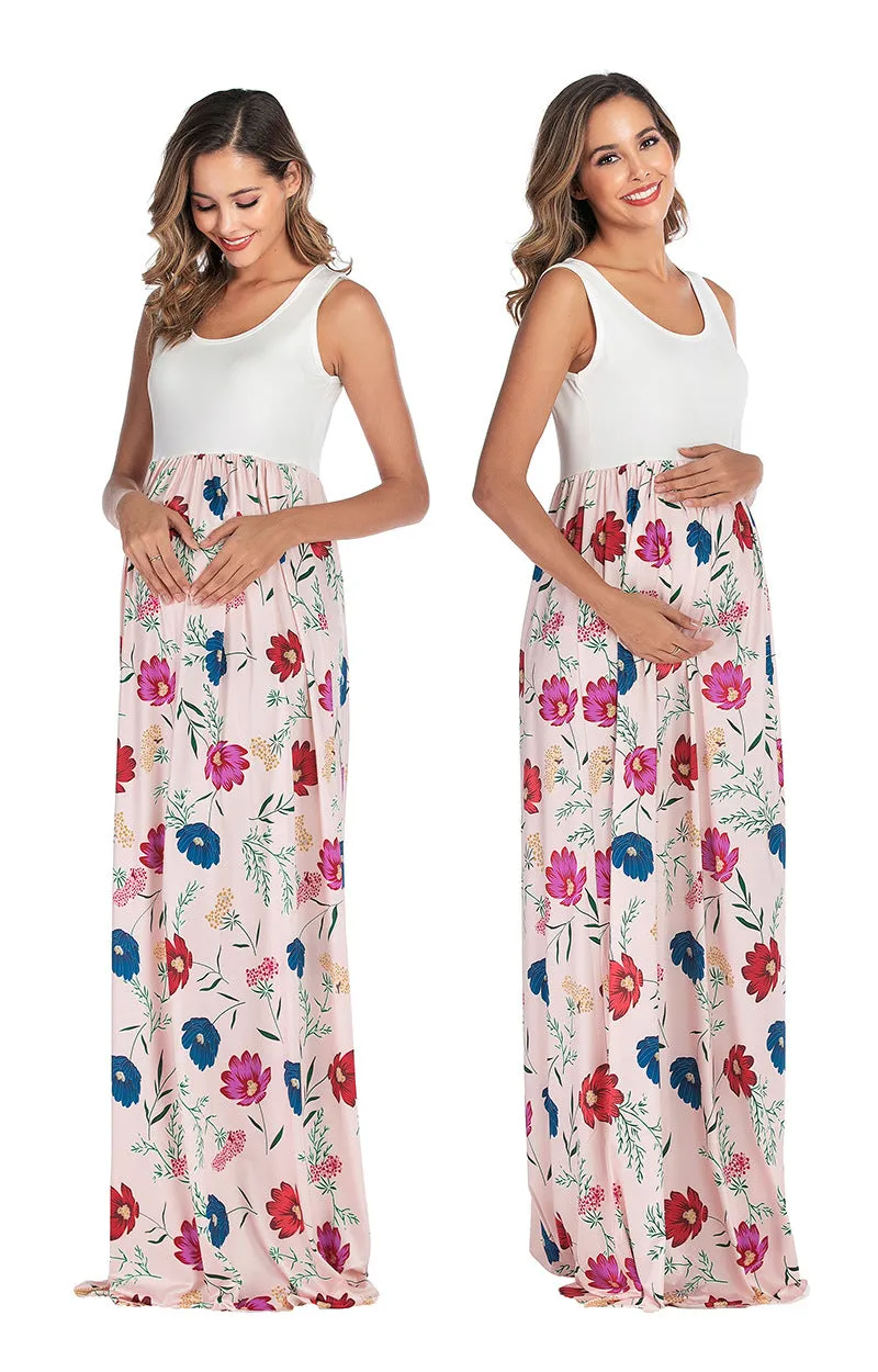 Maternity Floral Print Maxi Dresses