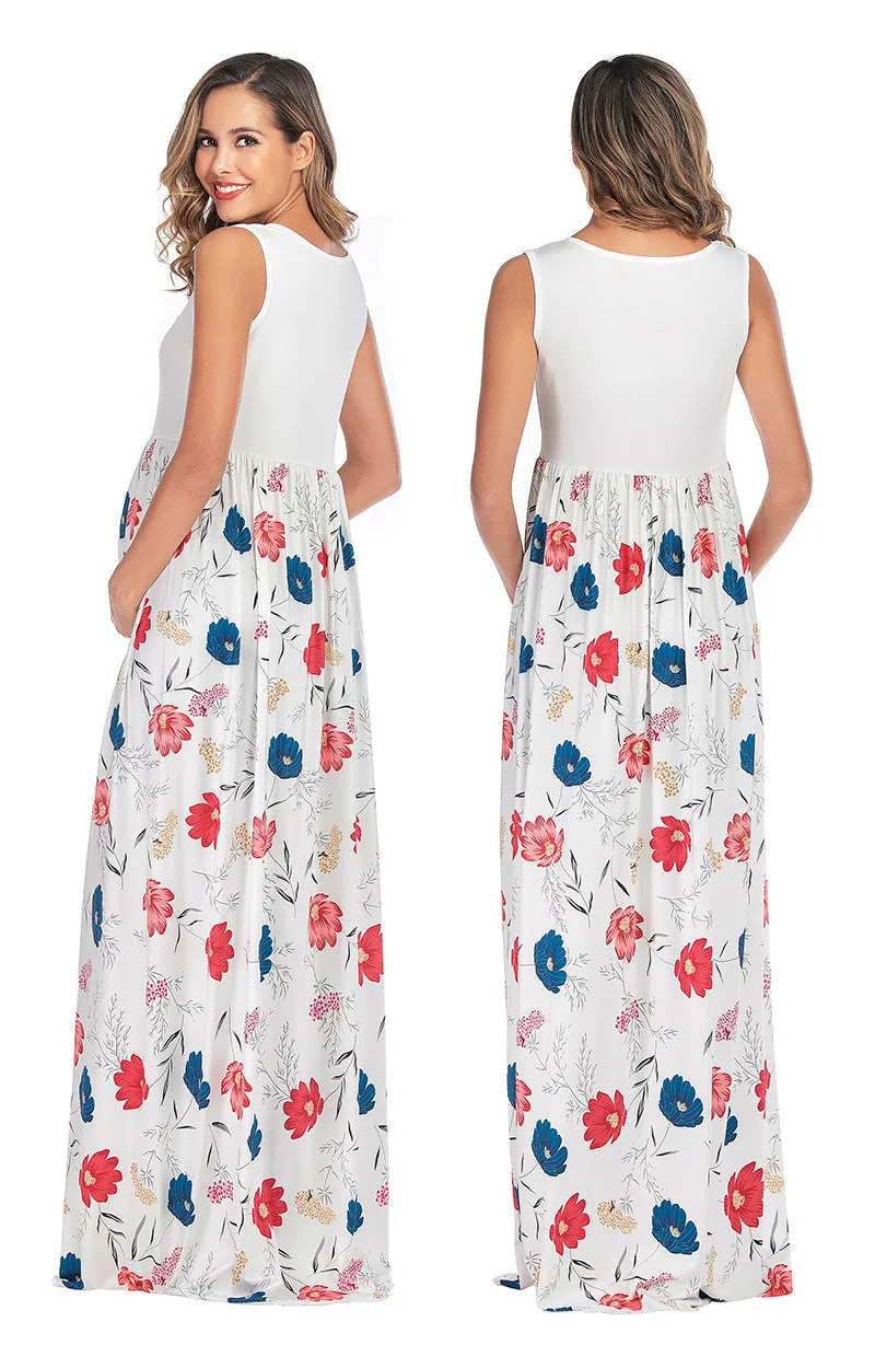 Maternity Floral Print Maxi Dresses