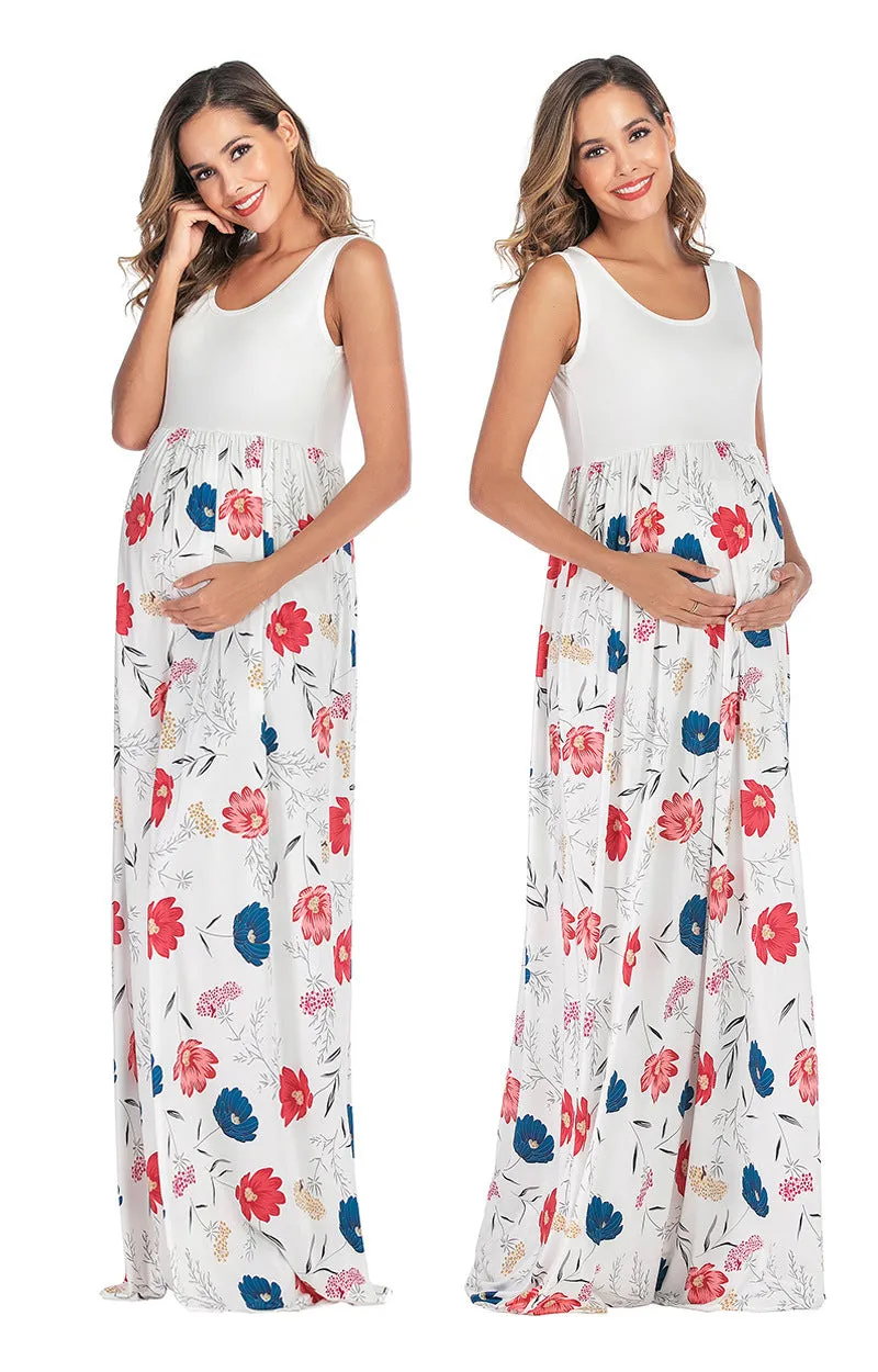 Maternity Floral Print Maxi Dresses
