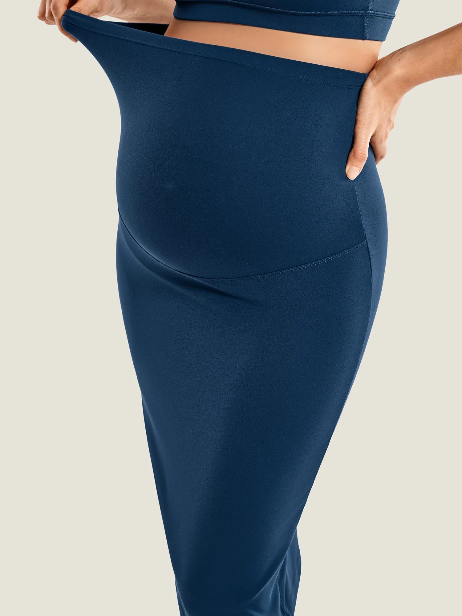 Maternity High Waisted Midi Skirts
