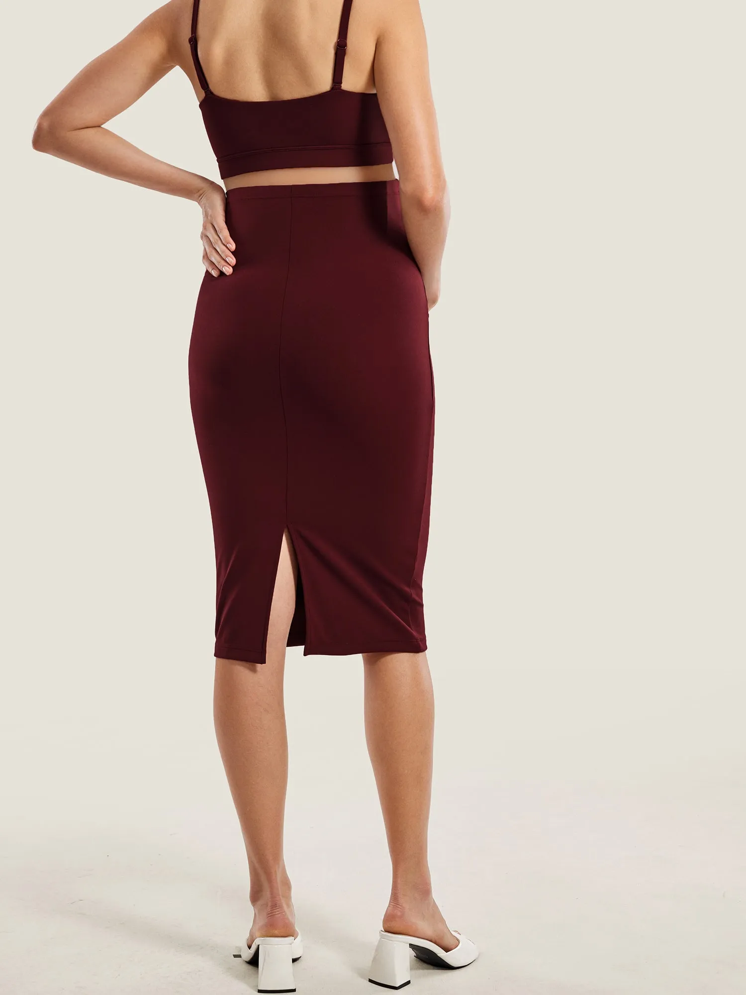 Maternity High Waisted Midi Skirts