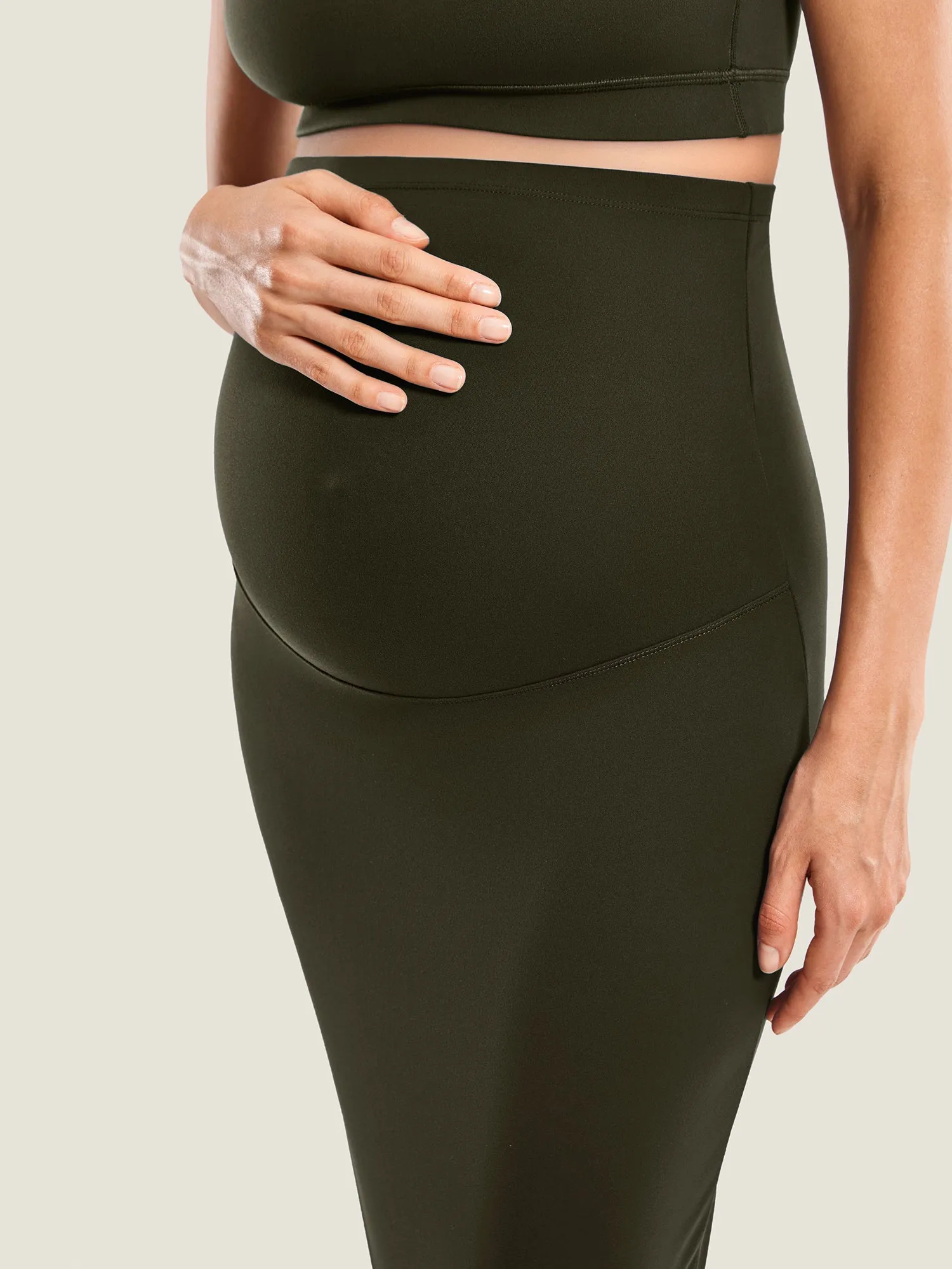 Maternity High Waisted Midi Skirts