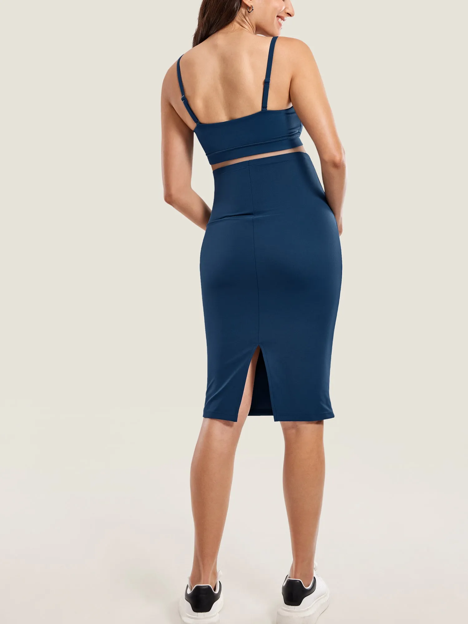 Maternity High Waisted Midi Skirts