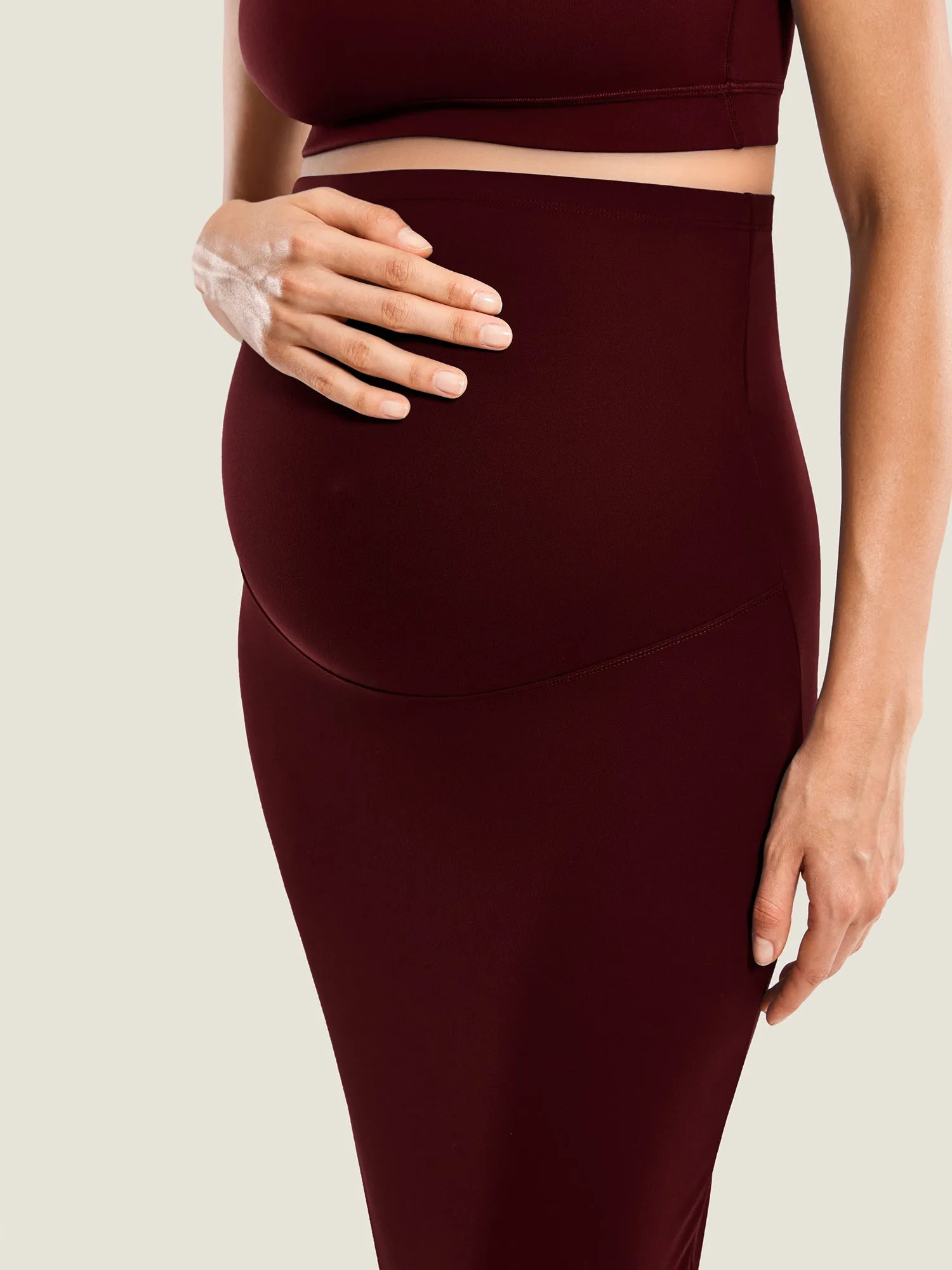 Maternity High Waisted Midi Skirts