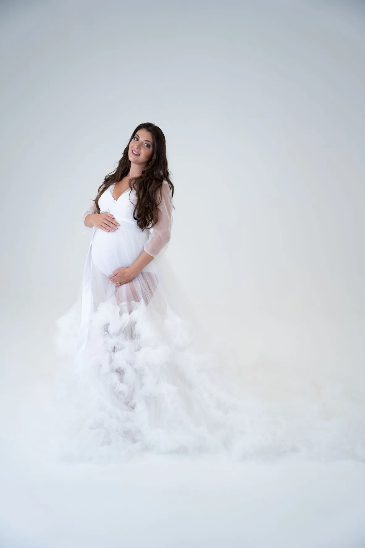 Maternity Photoshoot Dresses - Dream - White Tulle Gown - 4 DAY RENTAL
