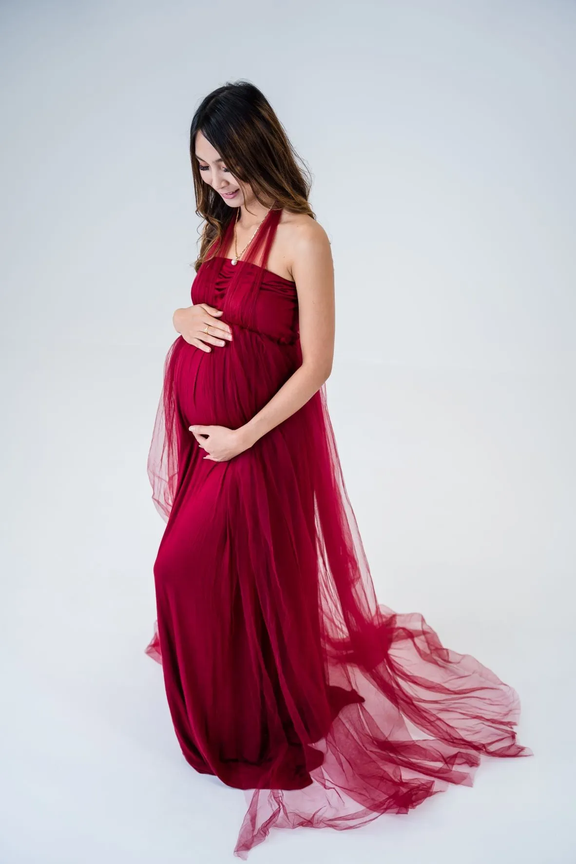 Maternity Photoshoot Dresses - Jess - Red Gown - 4 DAY RENTAL