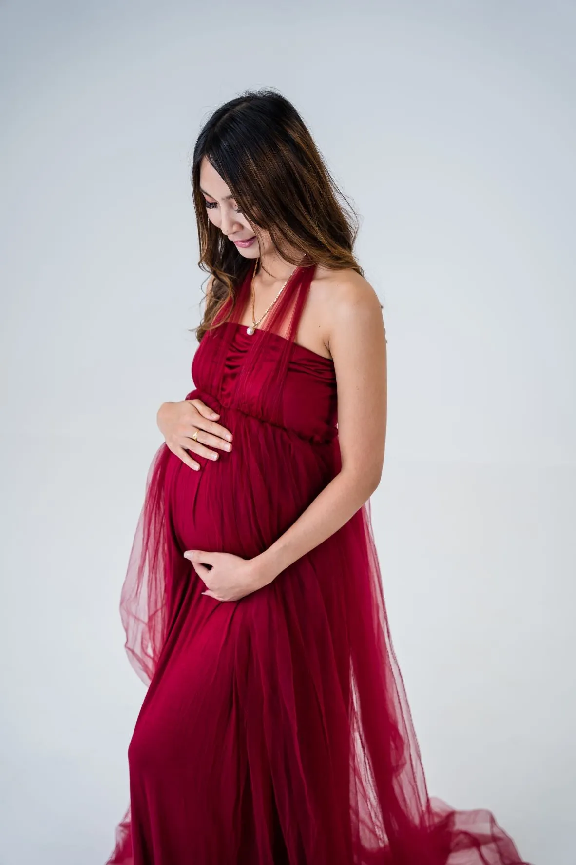 Maternity Photoshoot Dresses - Jess - Red Gown - 4 DAY RENTAL