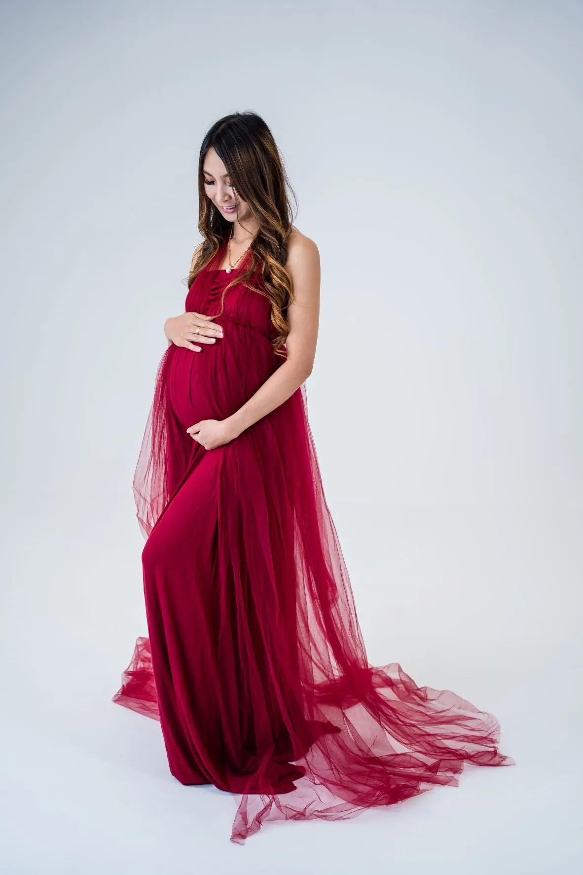Maternity Photoshoot Dresses - Jess - Red Gown - 4 DAY RENTAL