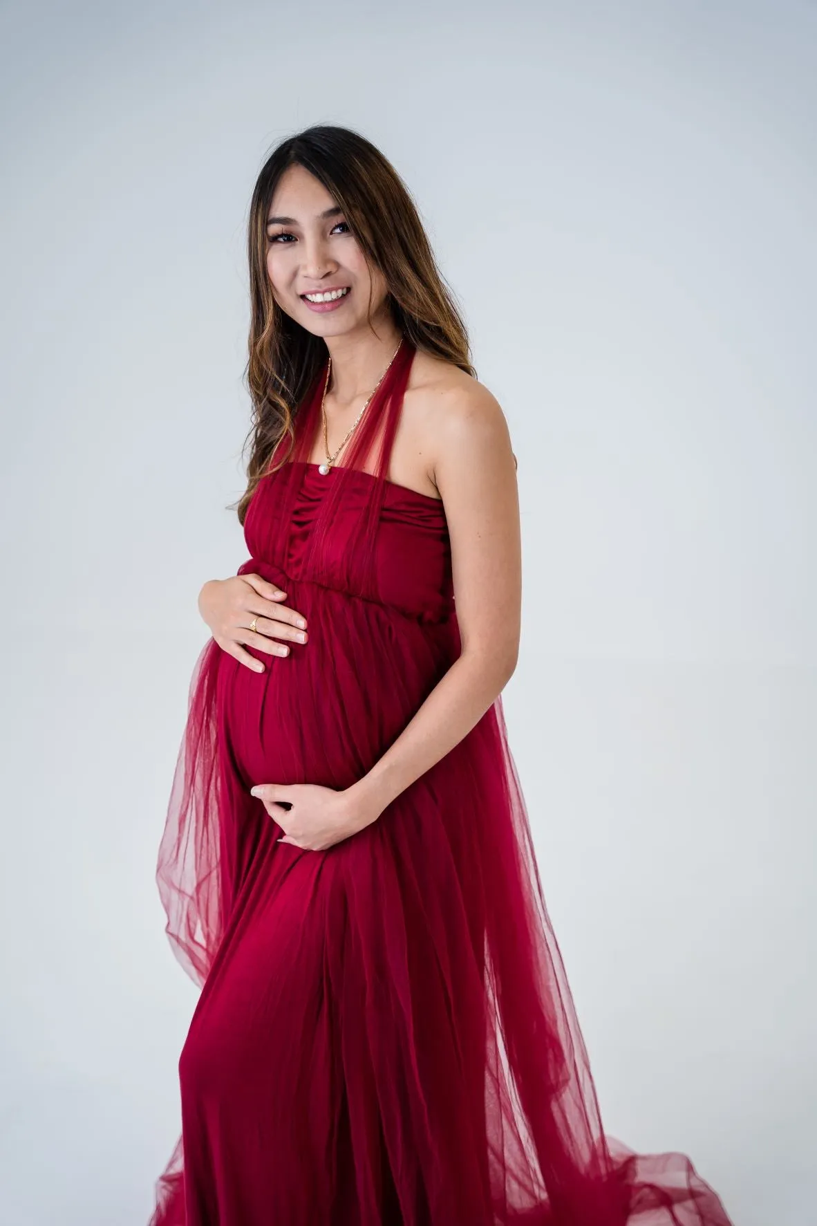 Maternity Photoshoot Dresses - Jess - Red Gown - 4 DAY RENTAL
