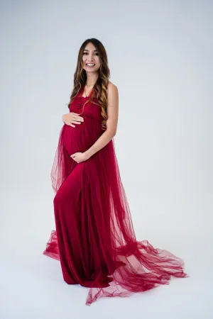 Maternity Photoshoot Dresses - Jess - Red Gown - 4 DAY RENTAL
