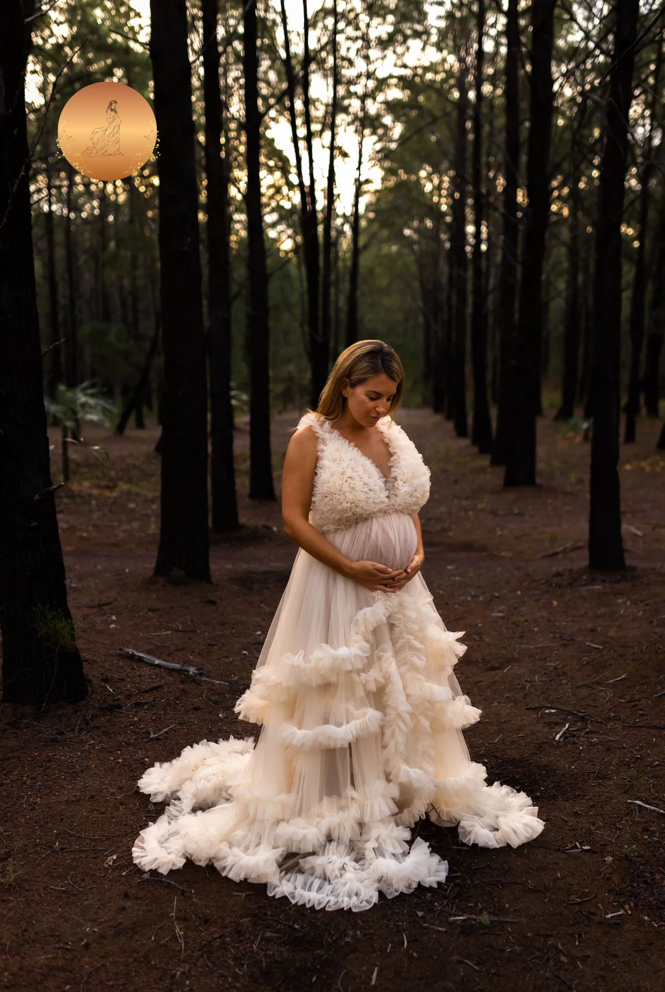 Maternity Photoshoot Dresses - Paris - Ivory Tulle Gown - 4 DAY RENTAL