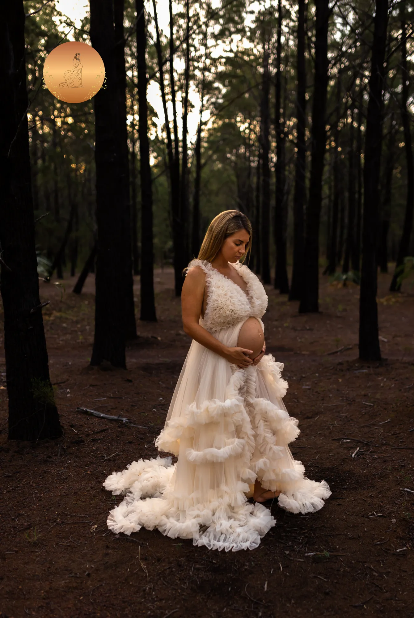 Maternity Photoshoot Dresses - Paris - Ivory Tulle Gown - 4 DAY RENTAL