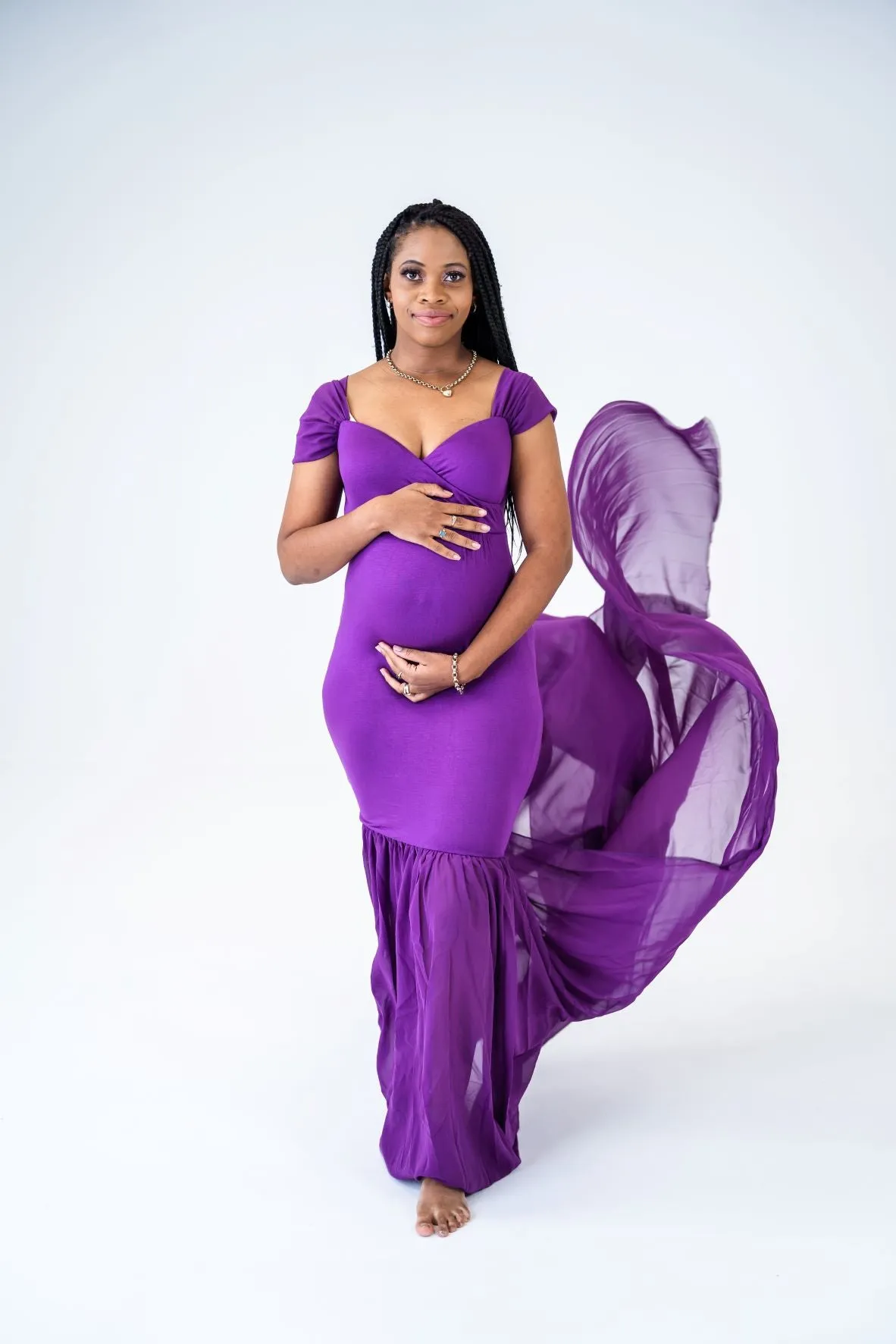 Maternity Photoshoot Dresses - Sandra - Purple Maternity Dress - 4 DAY RENTAL