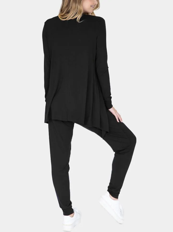 Maternity "Street to Home" 3 Piece Relax Outfit in Black Bamboo