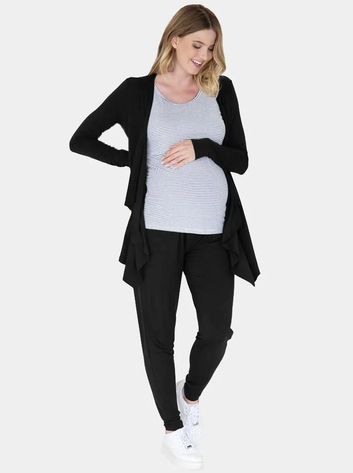 Maternity "Street to Home" 3 Piece Relax Outfit in Black Bamboo