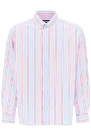 mathias striped oxford shirt COGXO H12586 ROSE FLUO