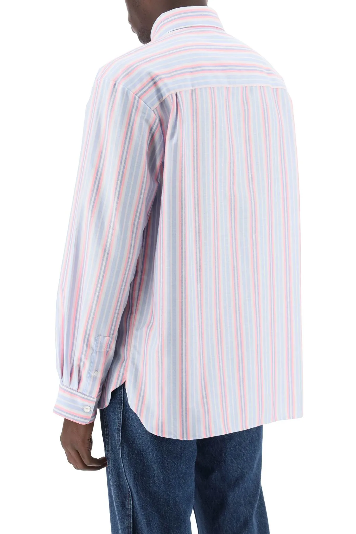 mathias striped oxford shirt COGXO H12586 ROSE FLUO