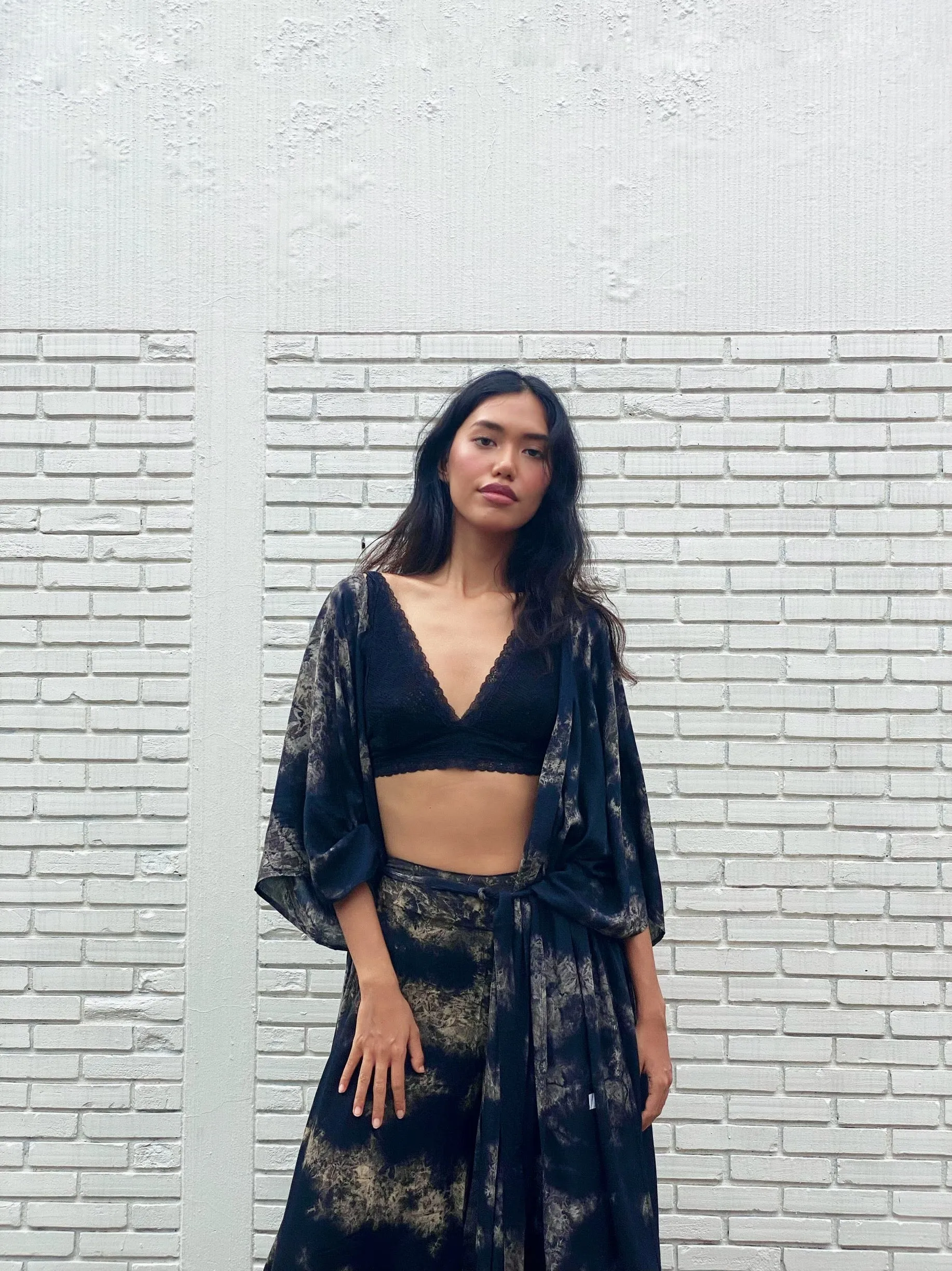 Maya Tie Dye Kaftan Kimono (Plus size) - Marble