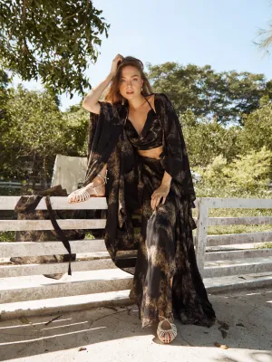 Maya Tie Dye Kaftan Kimono (Plus size) - Marble