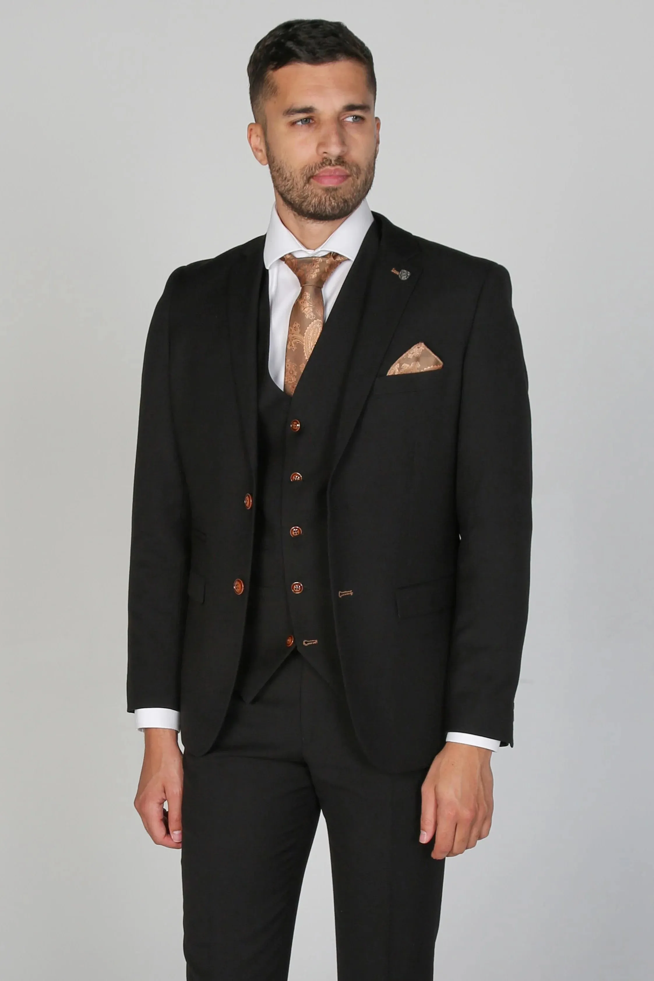 Mayfair Black Men's Three Piece Suit