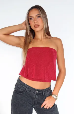 RelaxedNeckline Meant To Amaze Strapless Top Berry