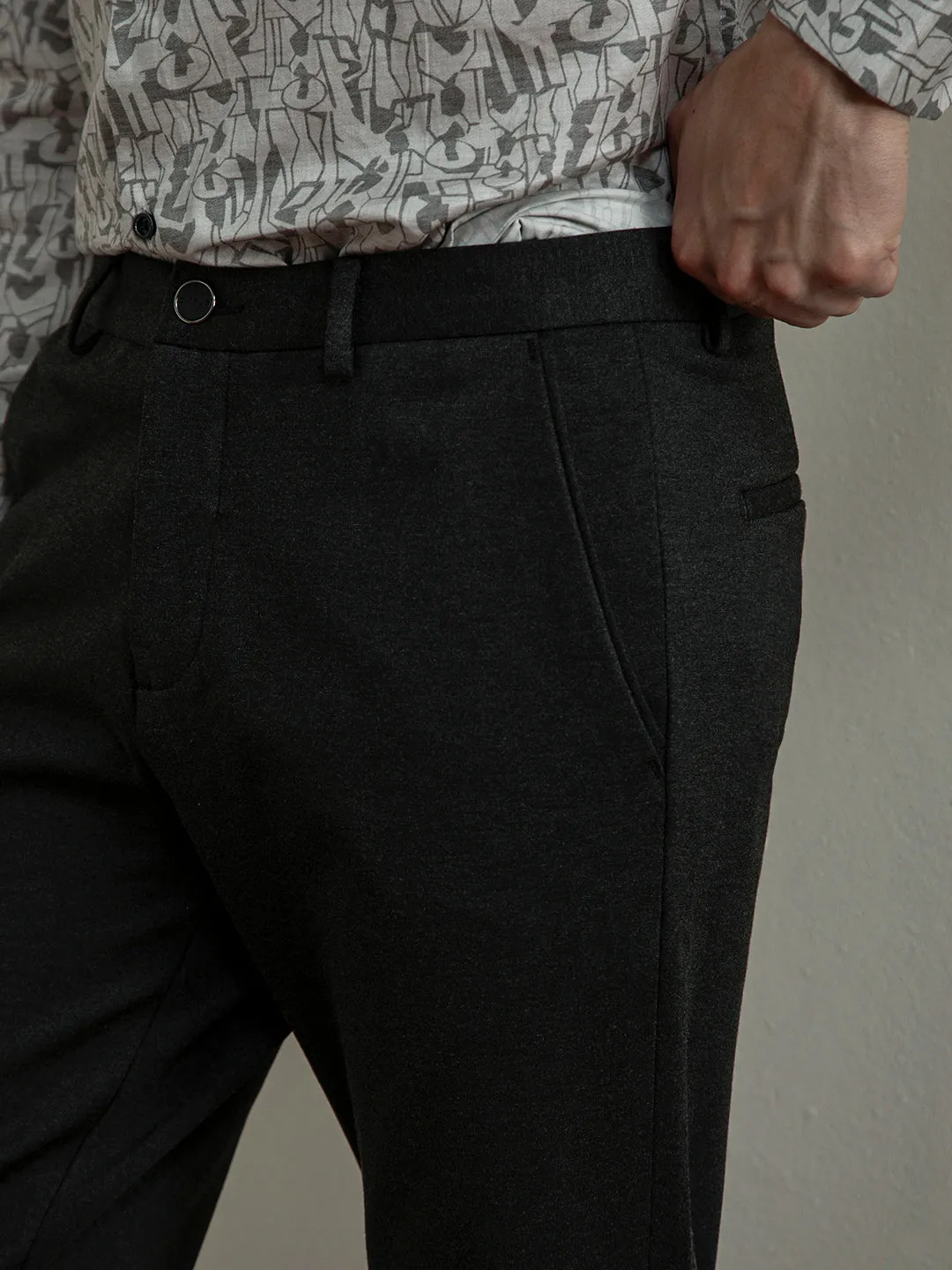 Melange Bi-Stretch Slim Trousers