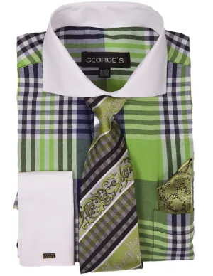 Men Dress Shirt AH626-Lime