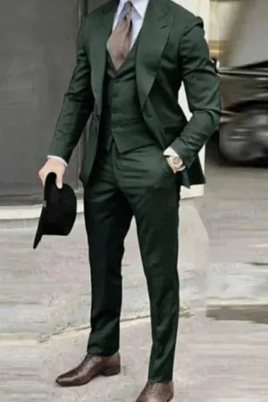 Men Emerald 3 Piece Suit Wedding Grooms Suit, Dinner Suit, Party Suit, Bespoke Tailoring