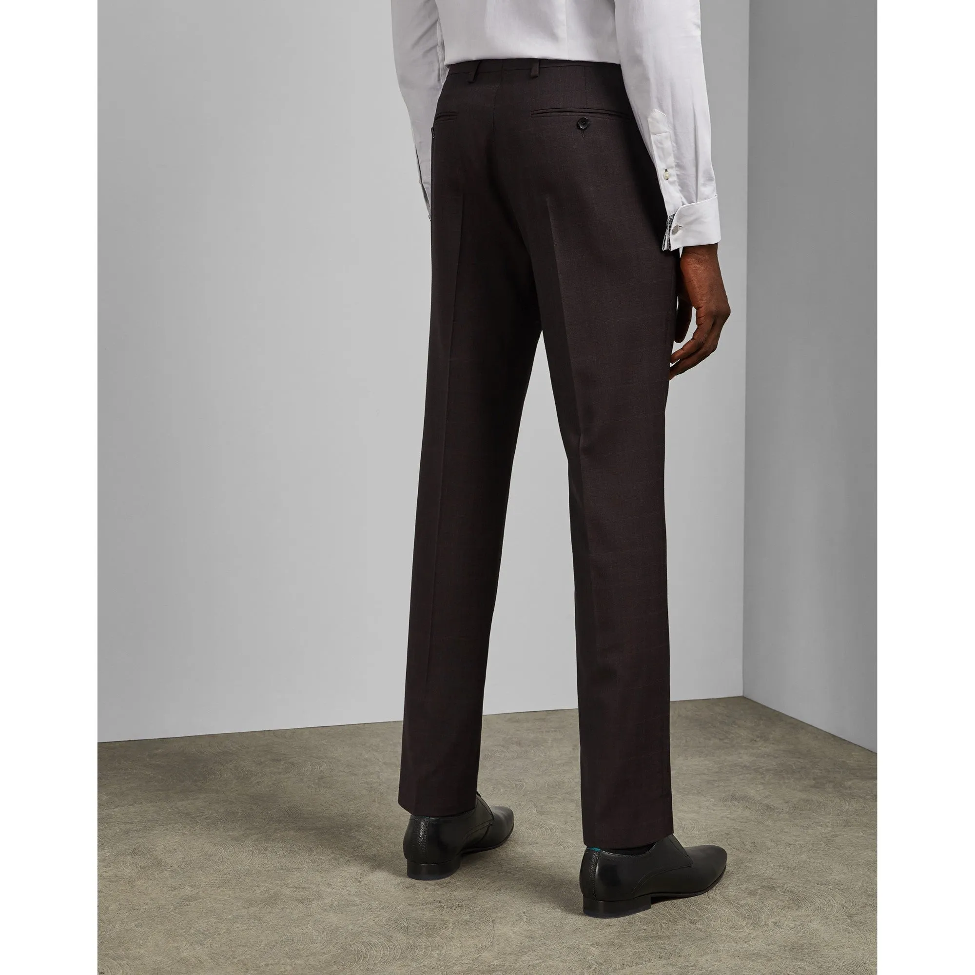 Men Mps-Westt-Rc9M-Debonair Check Trouser - Dk-Red