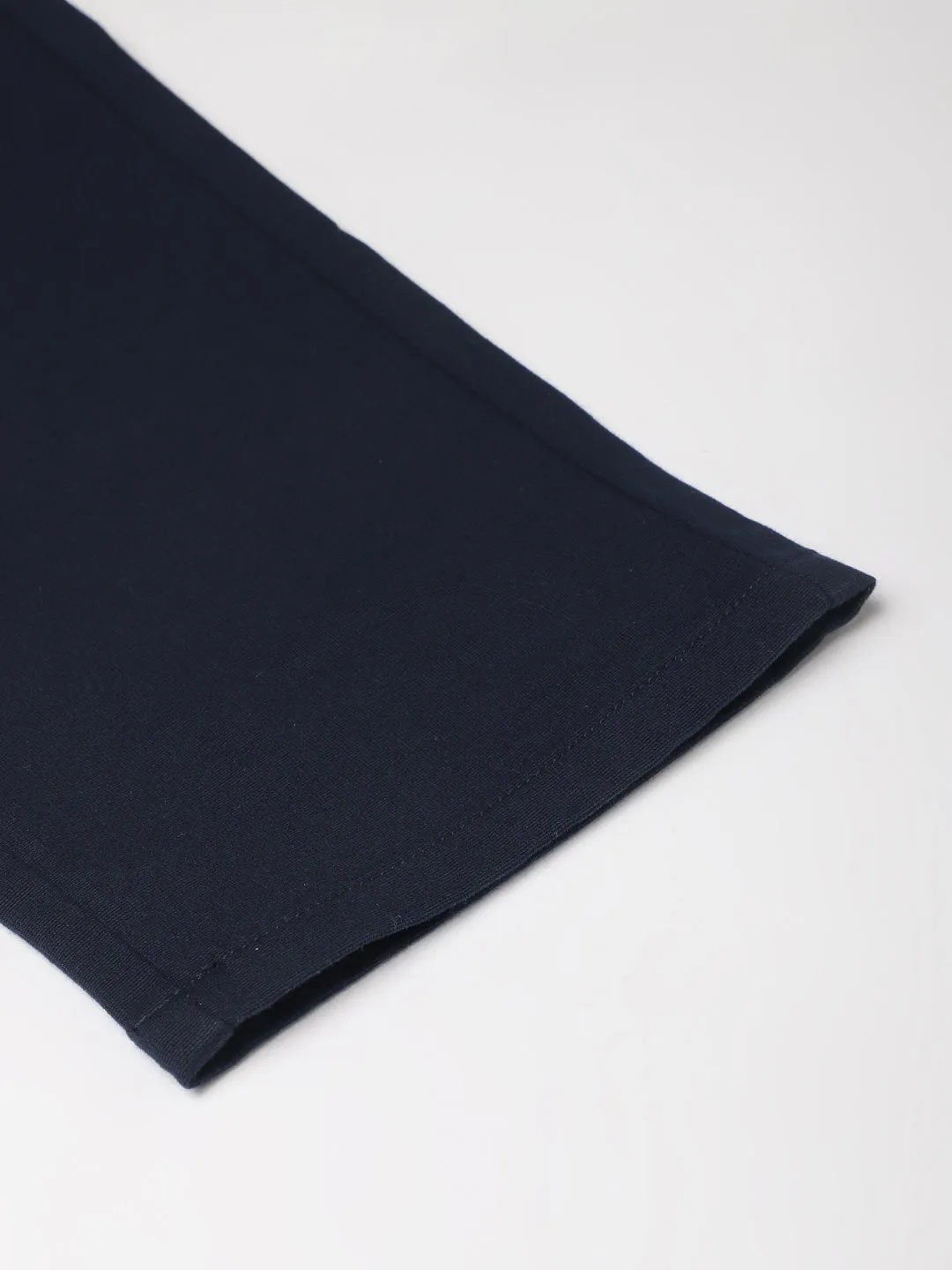 Men Navy Slim Fit Mid Rise Casual Trouser