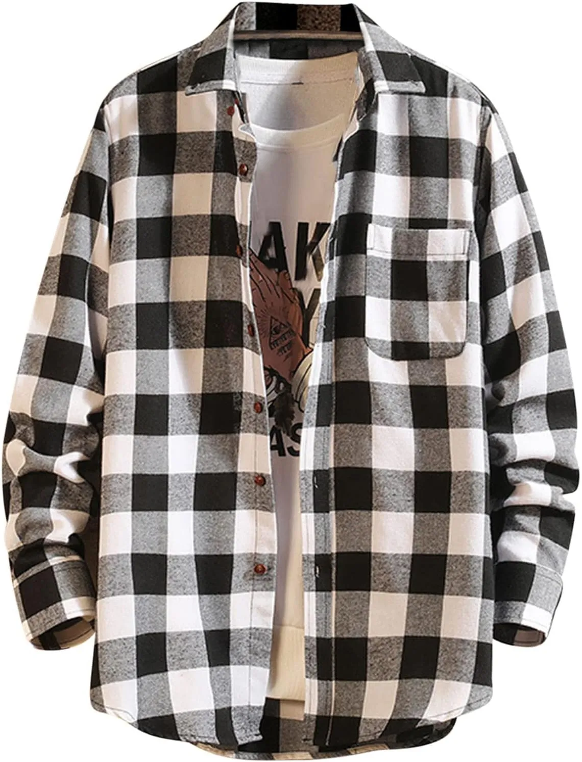 Men Shirt 2023 Regular Fit Plaid Button Down Long Sleeve Shirts Casual Work Dress T Shirt Spring Chambray Tees