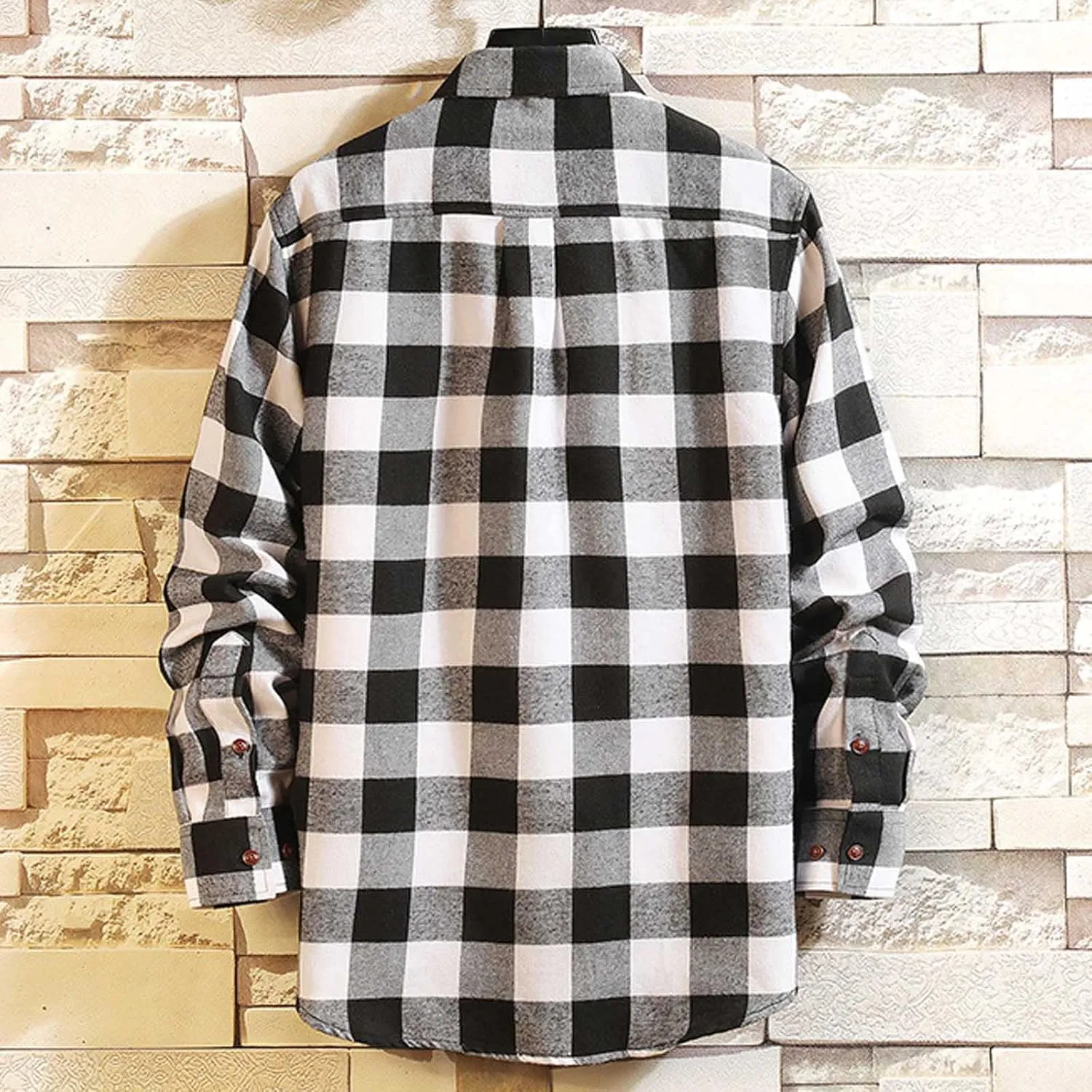 Men Shirt 2023 Regular Fit Plaid Button Down Long Sleeve Shirts Casual Work Dress T Shirt Spring Chambray Tees