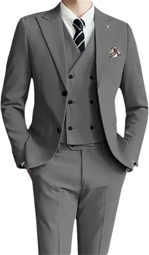 Men Slim Fit 3 Pieces Suits Blazer Vest Pant Business Wedding Dresses Tuxedo Suits