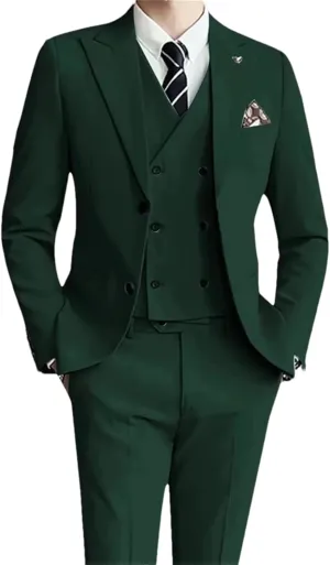 Men Slim Fit 3 Pieces Suits Blazer Vest Pant Business Wedding Dresses Tuxedo Suits