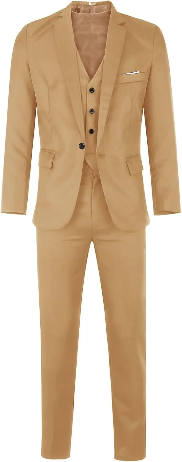 Men Suit Slim 3 Suit Business Wedding Party Jacket Vest & Pants Coat Men’S Suit Men Suit Mens 2 Piece Set for Men