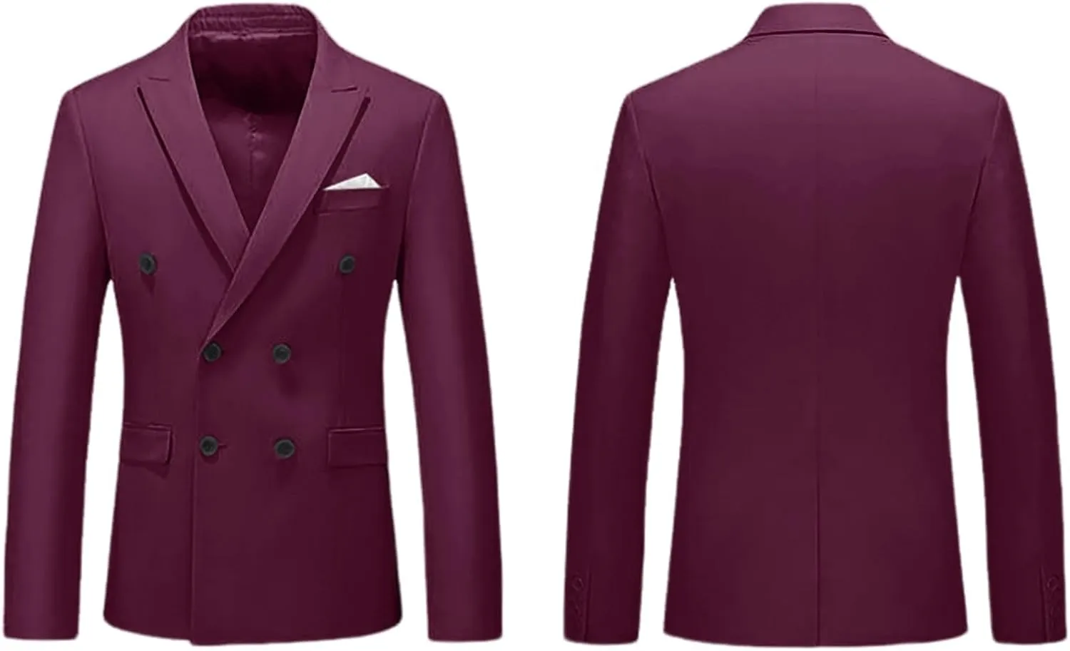 Mens 2 Piece Slim Fit Suits, Classic Tuxedo Sets, Prom Wedding Suits, Double Breasted Blazer Jacket Vest Pants
