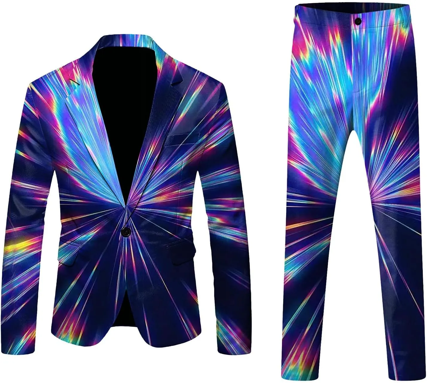 Mens 2 Piece Suit Slim Fit,Notched Lapel One Button Prom Suit for Men Carnival Casual Jacket Pants 2 Piece Set L-3XL