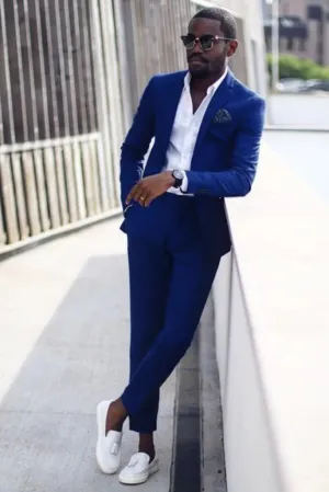 Men's 2 Piece Suit Wedding Royal Blue Suit Formal Office Suit Elegant Suits Dinner Suit For Men
