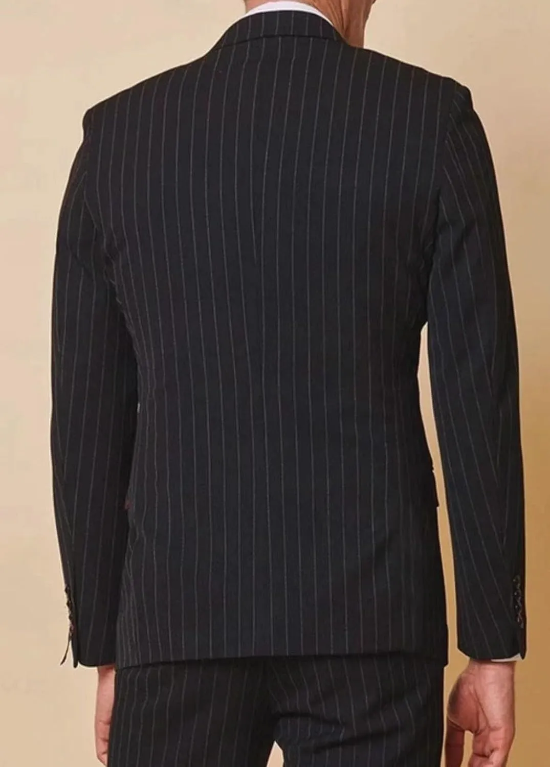 Men's 3 Piece Suits Slim Fit Pinstripe Wedding Tuxedos Casual Suits Jacket Vest Pants Formal Prom Suits