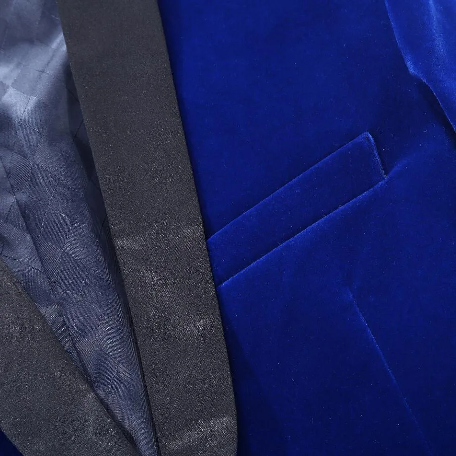 Men's Autumn/Winter Classic Velvet Suit With Bow Tie | Men's Slim Fit Tuxedo