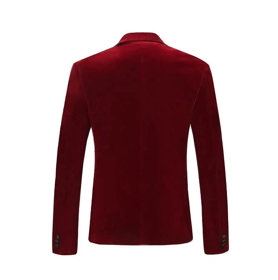 Men's Autumn/Winter Classic Velvet Suit With Bow Tie | Men's Slim Fit Tuxedo