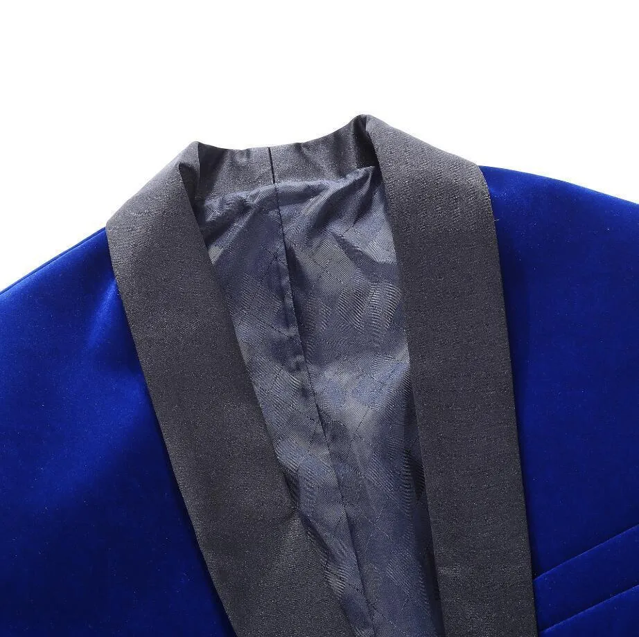 Men's Autumn/Winter Classic Velvet Suit With Bow Tie | Men's Slim Fit Tuxedo