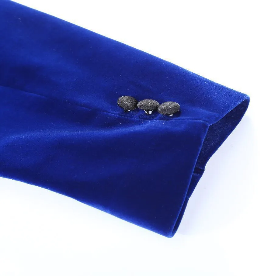 Men's Autumn/Winter Classic Velvet Suit With Bow Tie | Men's Slim Fit Tuxedo