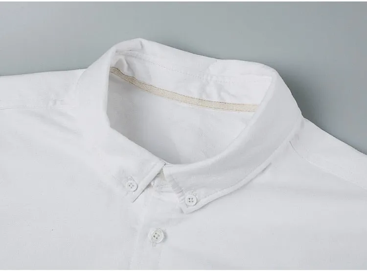Men's Autumn/Winter Pure Cotton Slim Fit Long-Sleeved Shirt